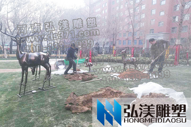 玻璃鋼鹿安裝現場