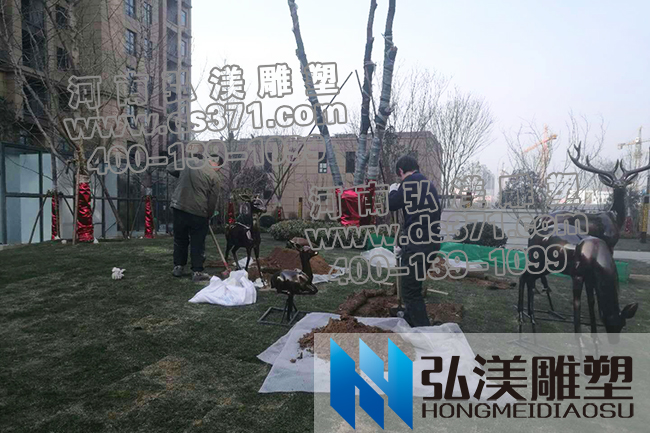 玻璃鋼鹿安裝現場