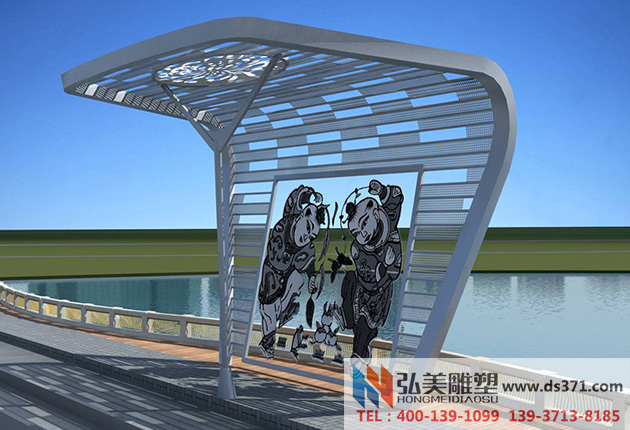 鄭開(kāi)大橋不銹鋼雕塑效果圖